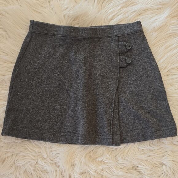 Lands' End Gray Button-Accent Kids Skort - Picture 1 of 6